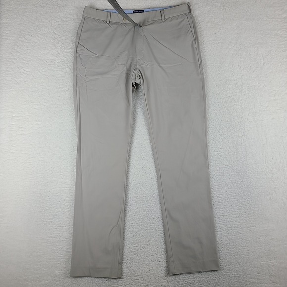 Peter Millar Crown Crafted Pants Mens 36x32 Gray Performance Tech Golf Chino